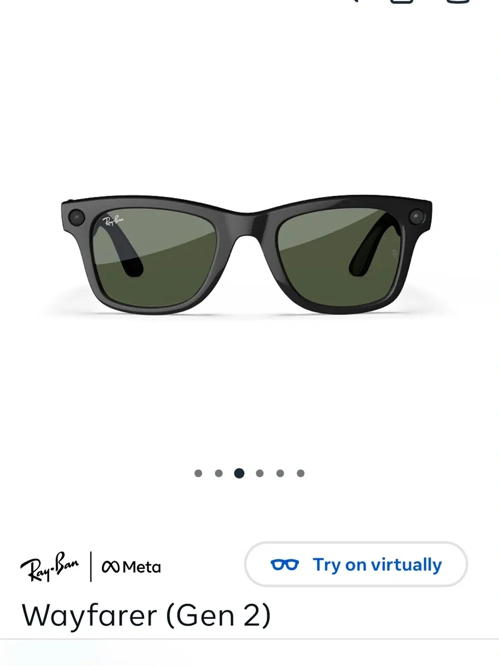 Ray-Ban meta gen 2  Black Frame Sunglasses with G15 Lenses